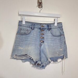 Rewash Super Hight Rise Vintage Reunion Button-fly Denim Shorts Size 27